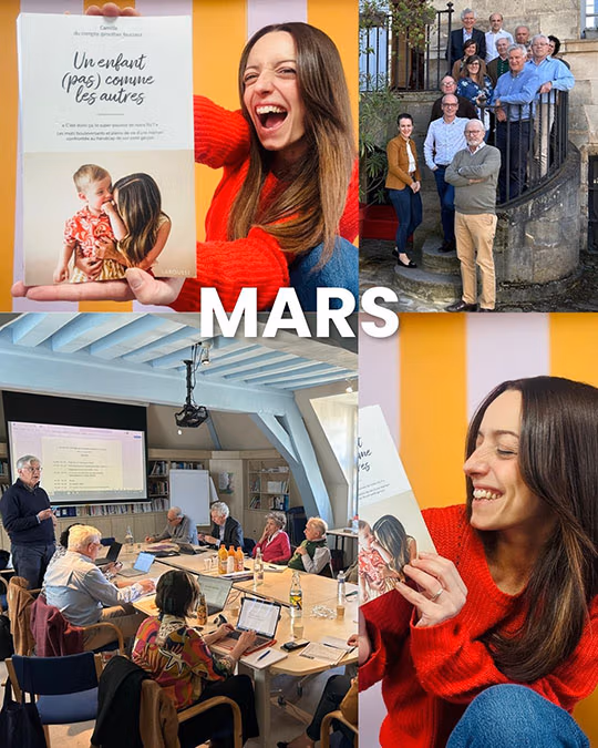Mars 2025 : Camille sort son livre "Un enfant (pas) comme les autres" et séminaire des administrateurs